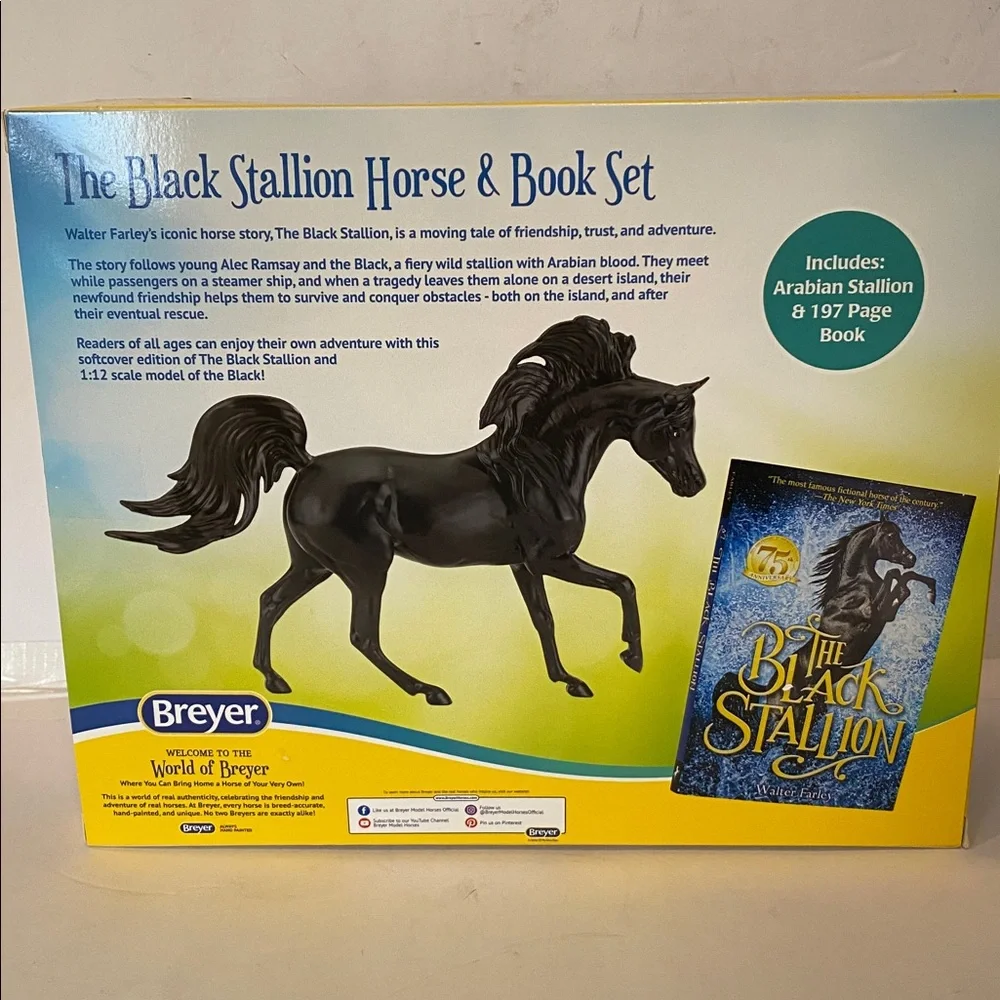 NIOB Breyer Black Stallion Collectible Horse & Book Set - Black